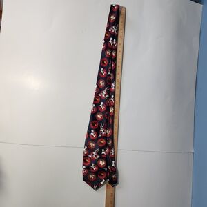 Men's Cartoon Character Necktie - Navy and Red